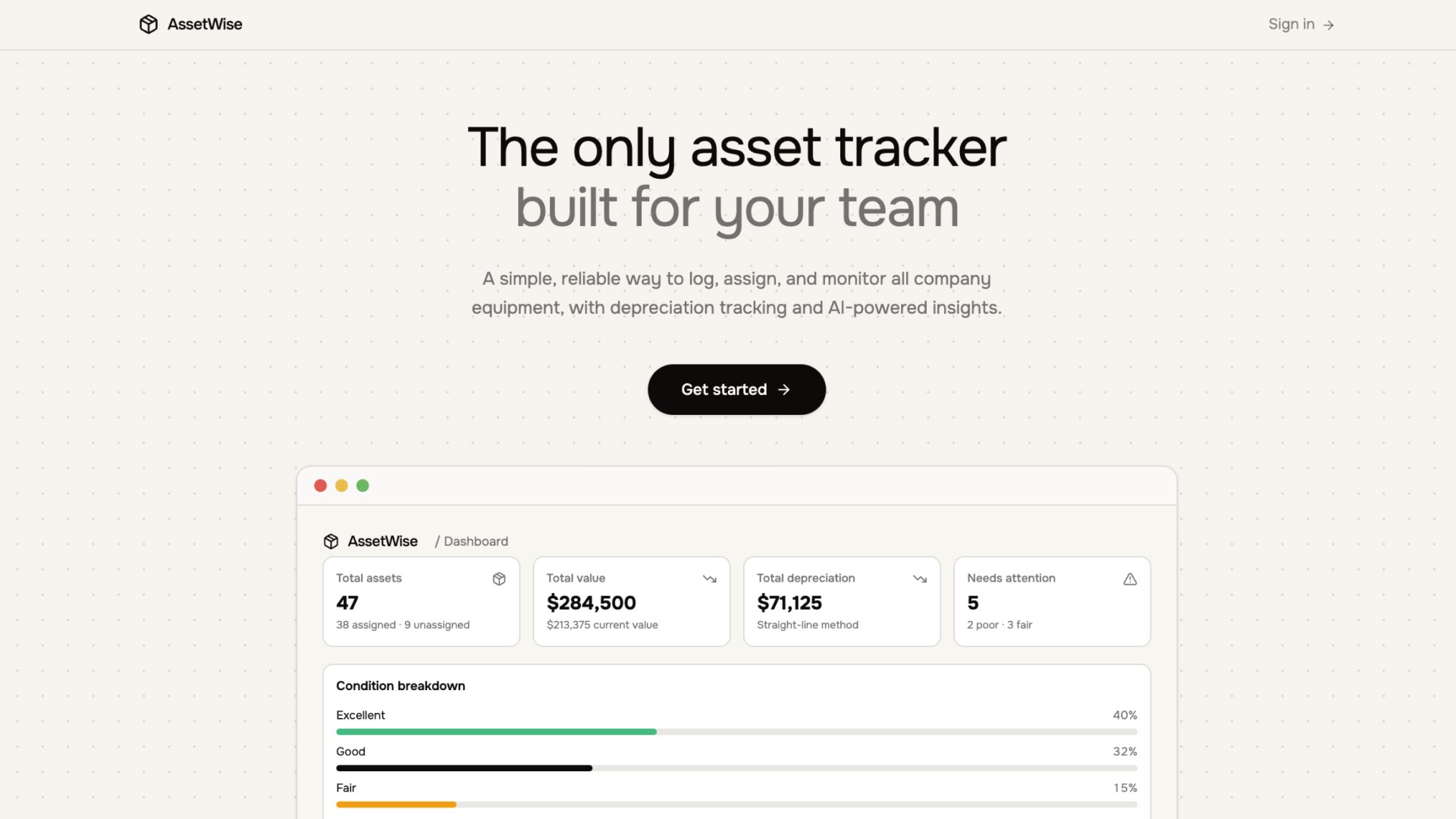 AssetWise — Asset Management & Tracking case study screenshot