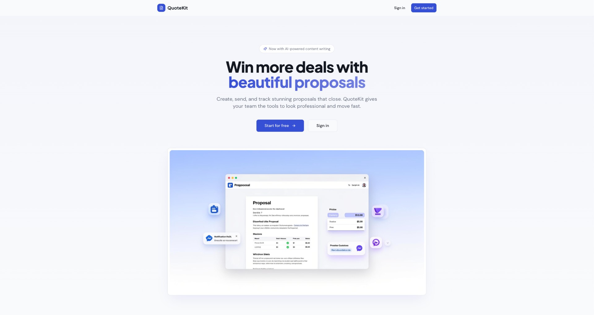 QuoteKit — Proposal & Quote Generator case study screenshot